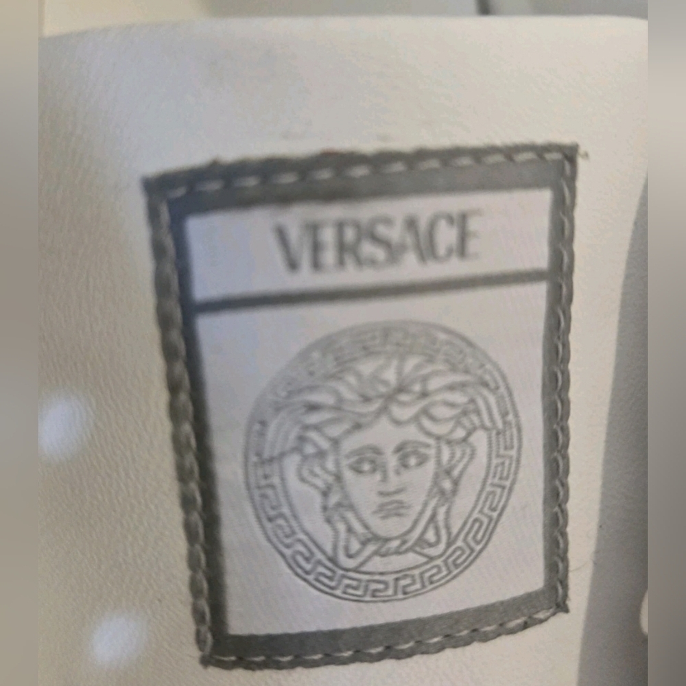 Versace Croc-Print Wht Silver Leather (Unisex) Snkers EU 40 /US Mens Sz 7 Wmns 9 - Picture 9 of 11